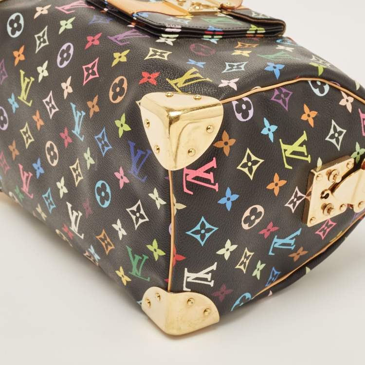 Pre Owned Louis Vuitton Black Monogram Multicolore Canvas Speedy 30 Bag