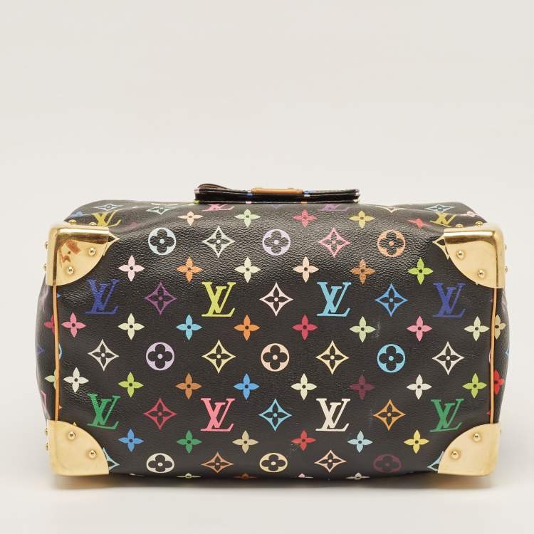 Pre Owned Louis Vuitton Black Monogram Multicolore Canvas Speedy 30 Bag