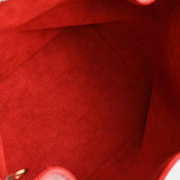 Pre Owned Louis Vuitton Red Epi Petite Noe Bucket Shoulder Bag