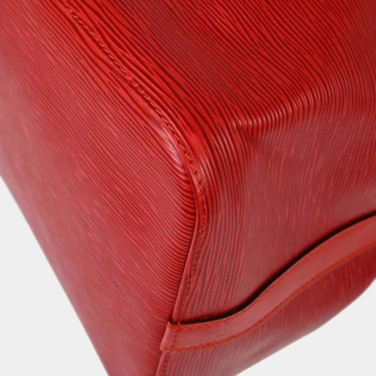 Pre Owned Louis Vuitton Red Epi Petite Noe Bucket Shoulder Bag