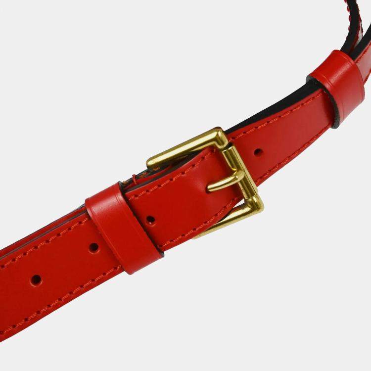 Pre Owned Louis Vuitton Red Epi Petite Noe Bucket Shoulder Bag