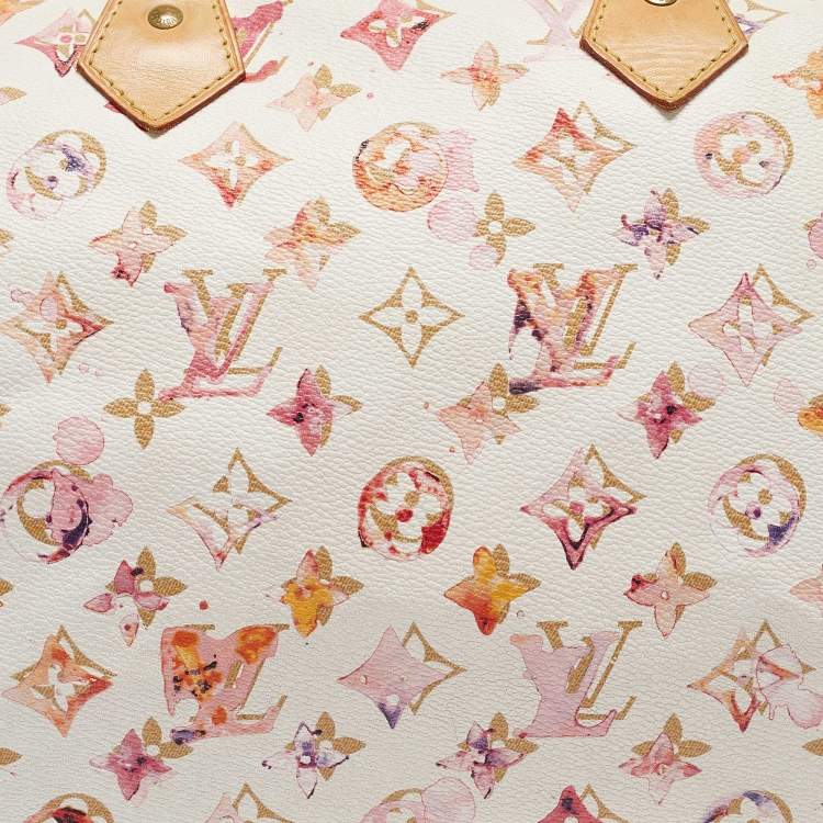 Pre Owned Louis Vuitton Monogram Canvas Watercolor Aquarelle Richard Prince Speedy 35 Bag