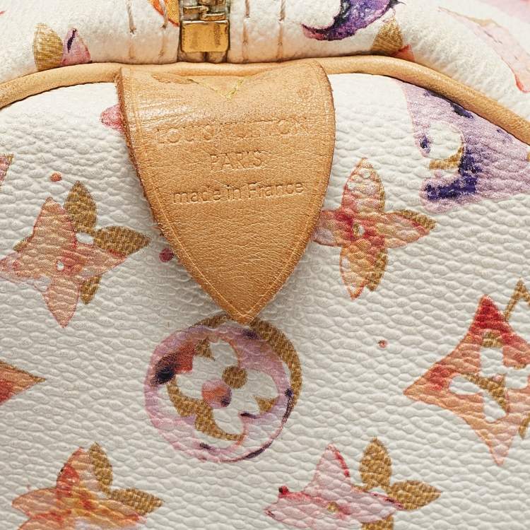 Pre Owned Louis Vuitton Monogram Canvas Watercolor Aquarelle Richard Prince Speedy 35 Bag