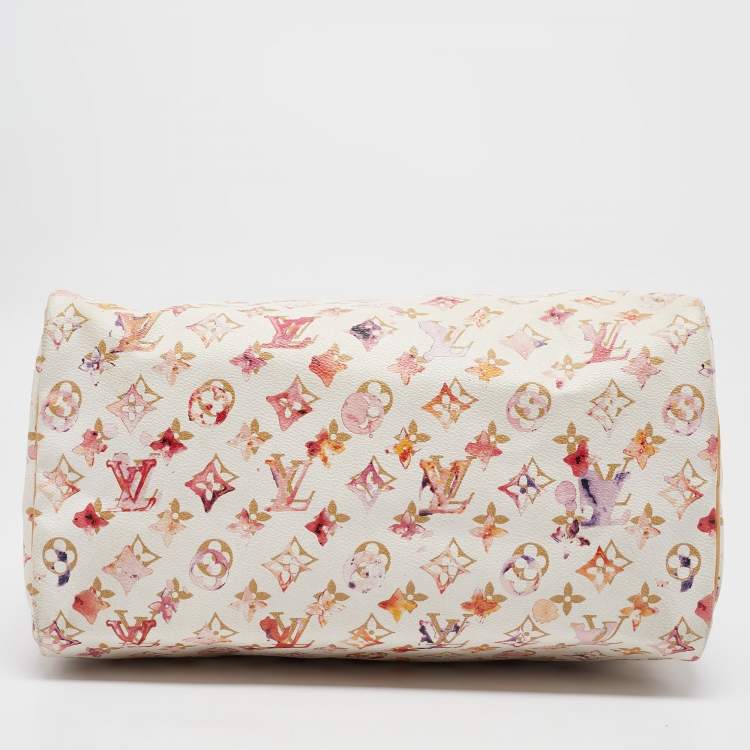 Pre Owned Louis Vuitton Monogram Canvas Watercolor Aquarelle Richard Prince Speedy 35 Bag