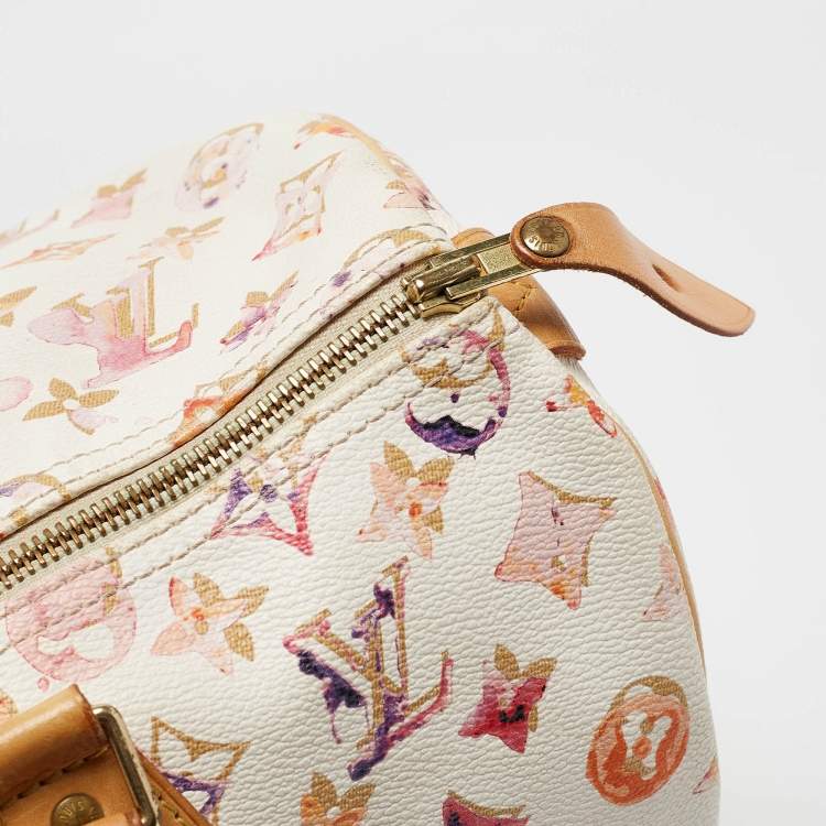 Pre Owned Louis Vuitton Monogram Canvas Watercolor Aquarelle Richard Prince Speedy 35 Bag