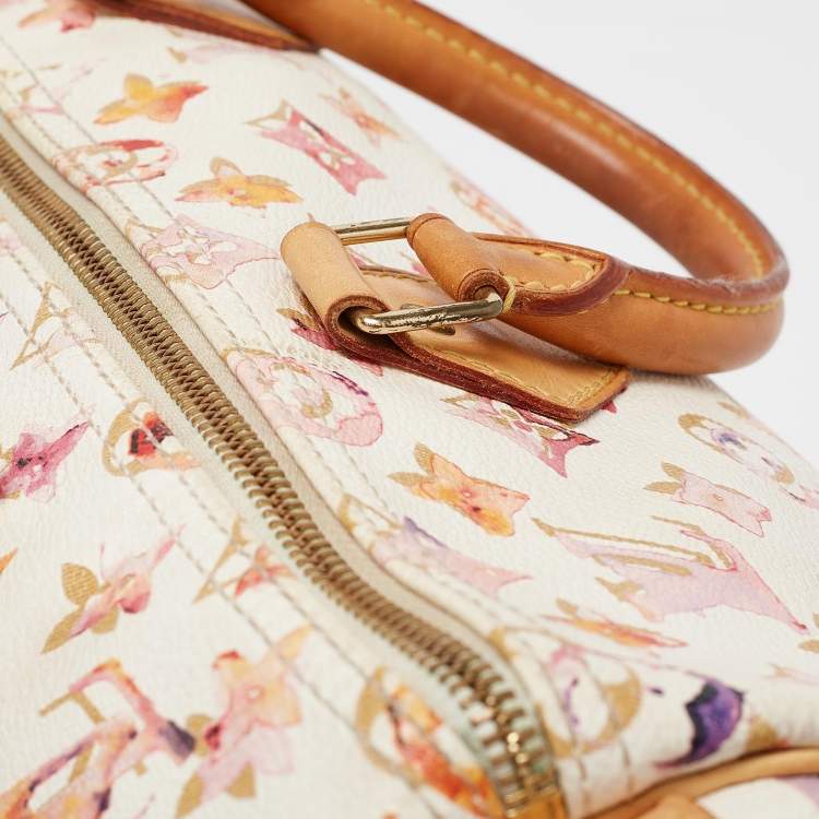 Pre Owned Louis Vuitton Monogram Canvas Watercolor Aquarelle Richard Prince Speedy 35 Bag
