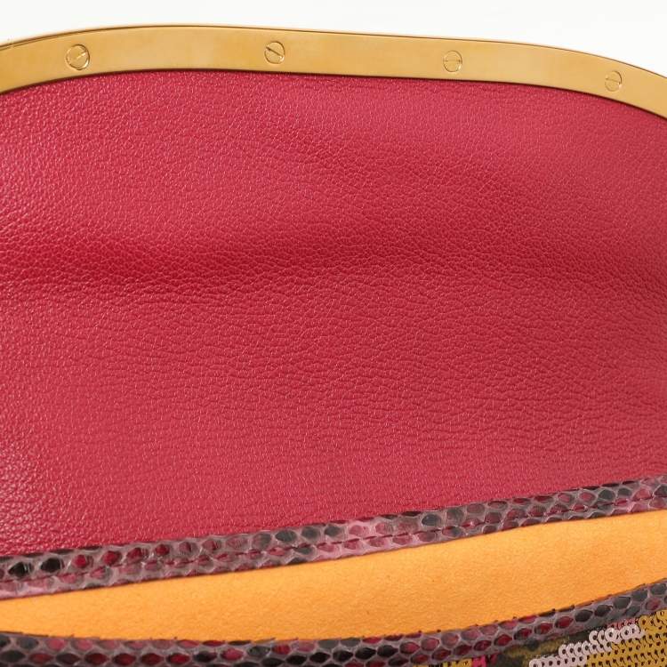 Pre Owned Louis Vuitton Multicolor Monogram Canvas and Sequin Savage Club Clutch