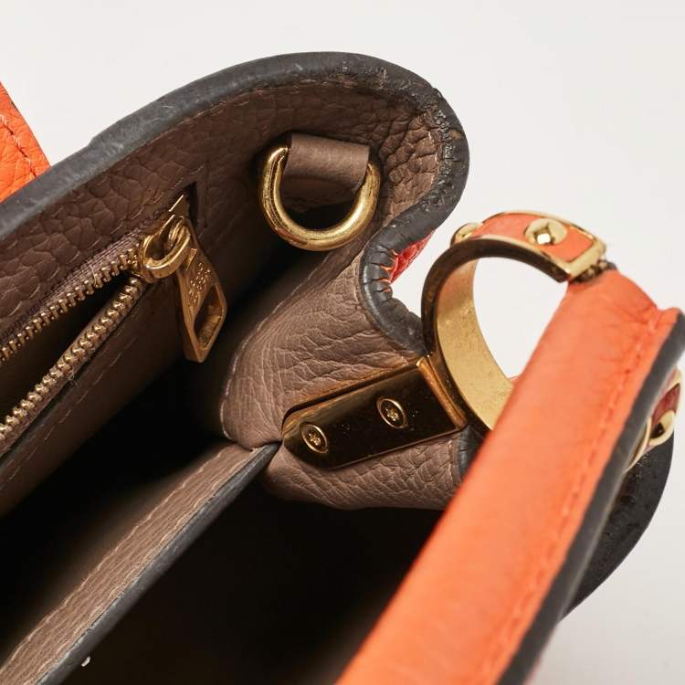 Pre Owned Louis Vuitton Orange Taurillon Leather Capucines BB Bag