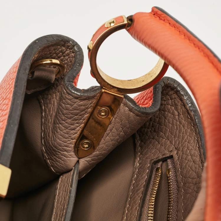 Pre Owned Louis Vuitton Orange Taurillon Leather Capucines BB Bag