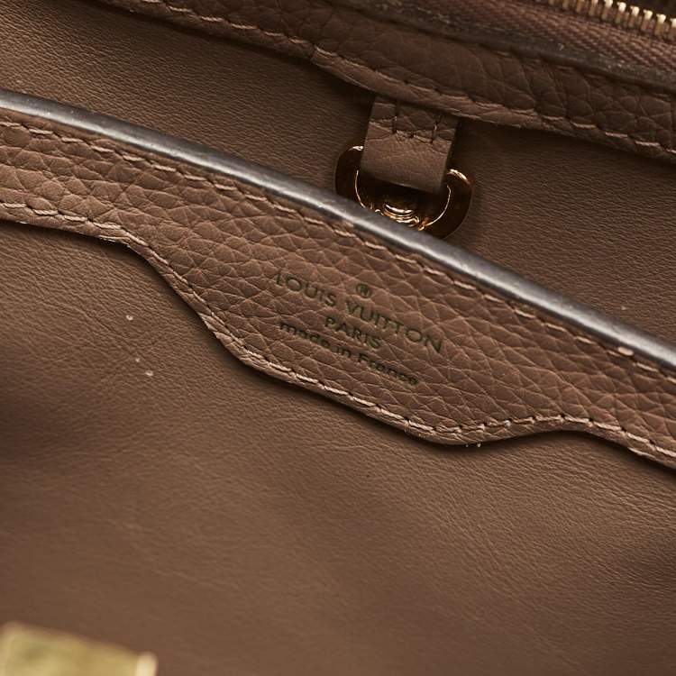 Pre Owned Louis Vuitton Orange Taurillon Leather Capucines BB Bag