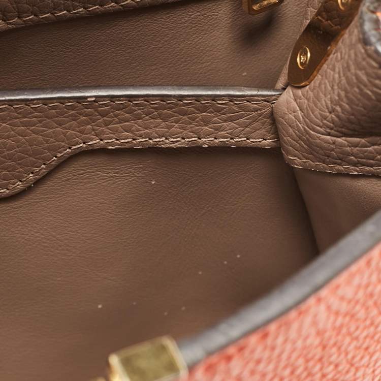 Pre Owned Louis Vuitton Orange Taurillon Leather Capucines BB Bag