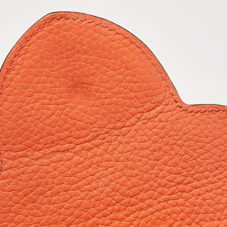 Pre Owned Louis Vuitton Orange Taurillon Leather Capucines BB Bag