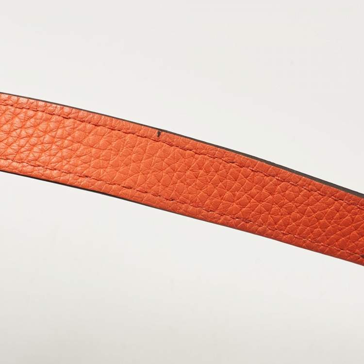 Pre Owned Louis Vuitton Orange Taurillon Leather Capucines BB Bag