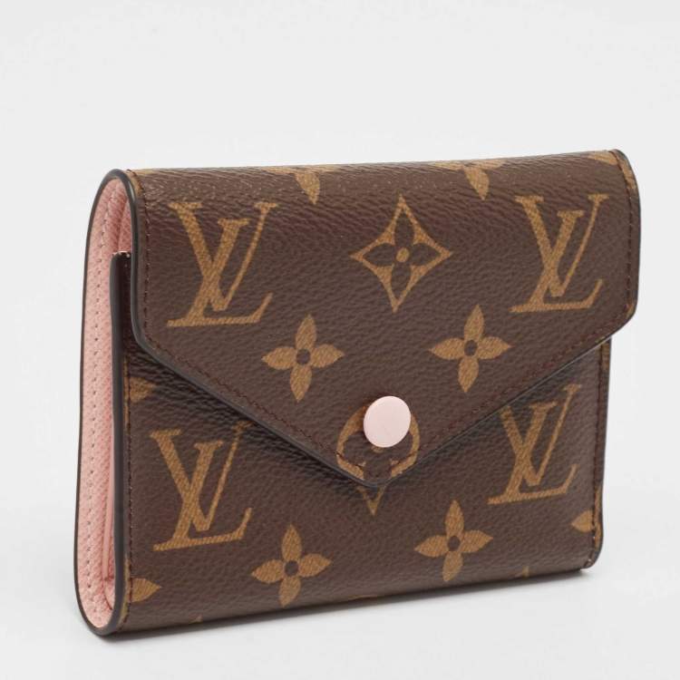 Pre Owned Louis Vuitton Rose Ballerine Monogram Canvas Victorine Wallet
