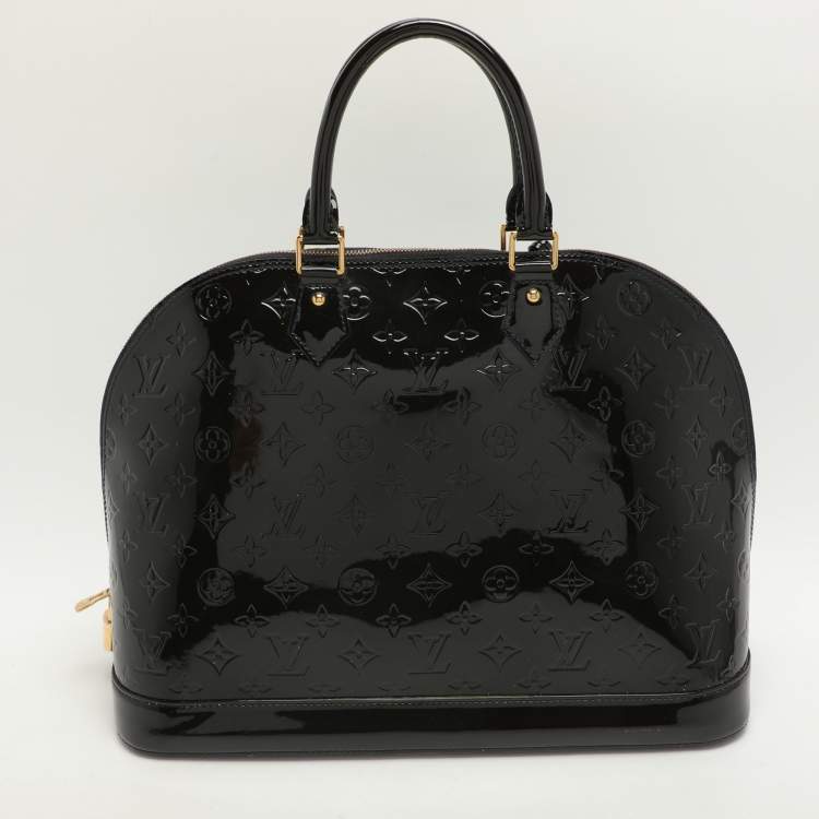 Pre Owned Louis Vuitton Vert Bronze Monogram Vernis Alma GM Bag