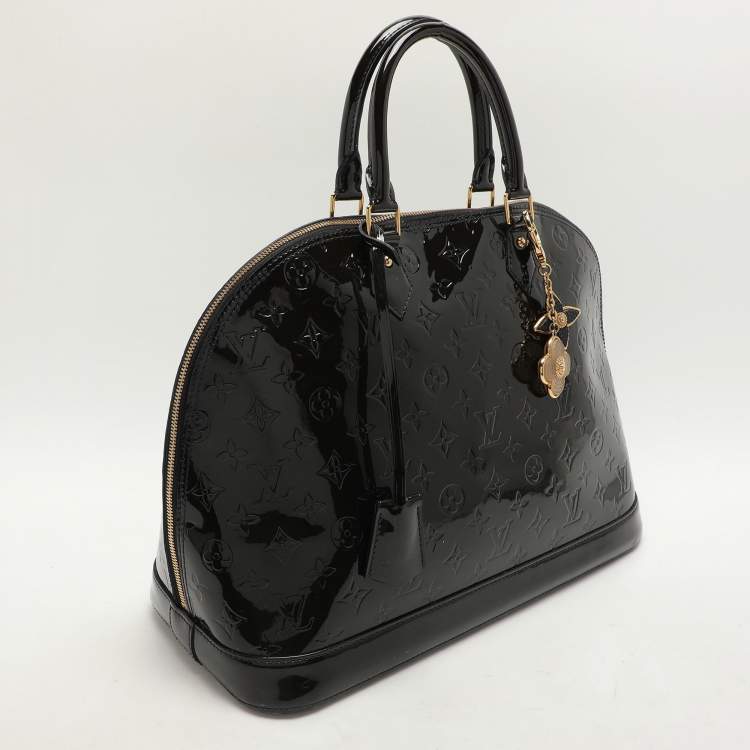 Pre Owned Louis Vuitton Vert Bronze Monogram Vernis Alma GM Bag