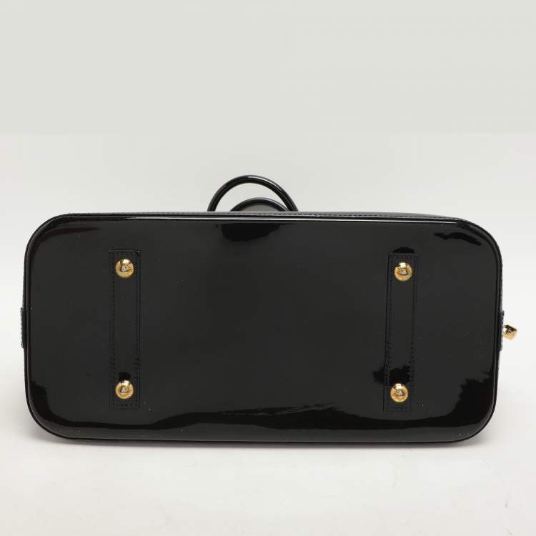 Pre Owned Louis Vuitton Vert Bronze Monogram Vernis Alma GM Bag