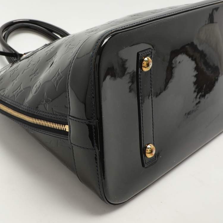 Pre Owned Louis Vuitton Vert Bronze Monogram Vernis Alma GM Bag