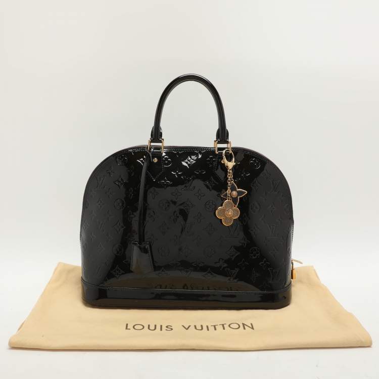 Pre Owned Louis Vuitton Vert Bronze Monogram Vernis Alma GM Bag