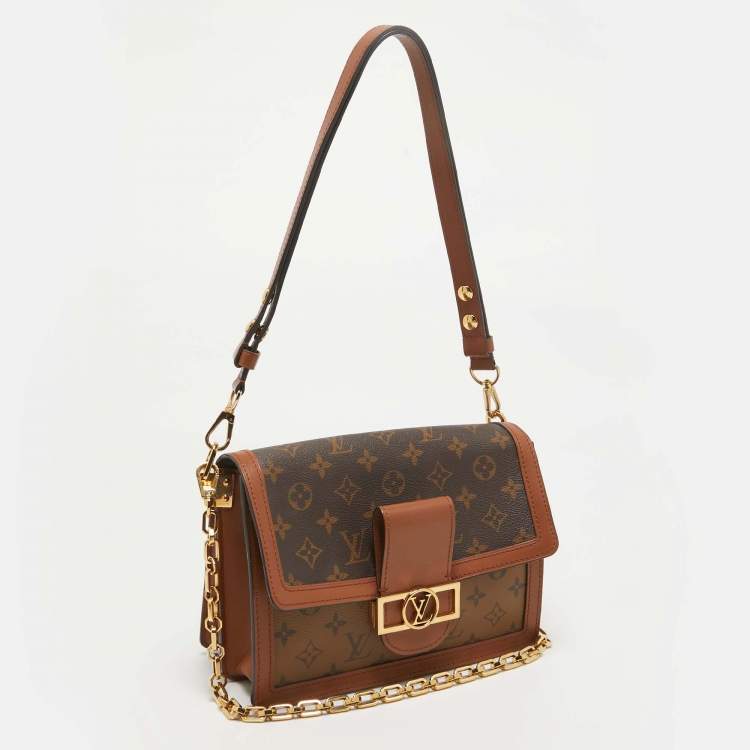 Pre Owned Louis Vuitton Monogram/Monogram Reverse Canvas Dauphine MM Bag