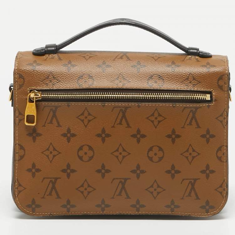 Pre Owned Louis Vuitton Monogram Reverse Canvas Pochette Metis Bag