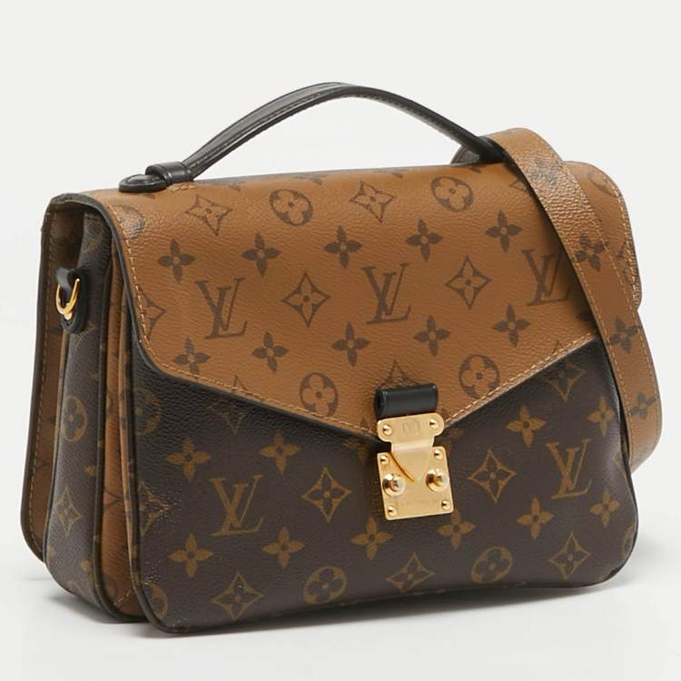 Pre Owned Louis Vuitton Monogram Reverse Canvas Pochette Metis Bag