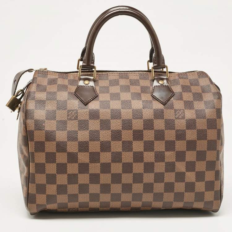 Pre Owned Louis Vuitton Damier Ebene Canvas Speedy 30 Bag