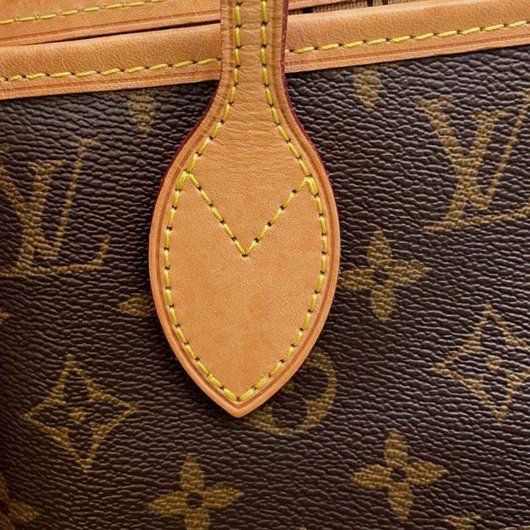 Pre Owned Louis Vuitton Beige Monogram Neverfull Size MM