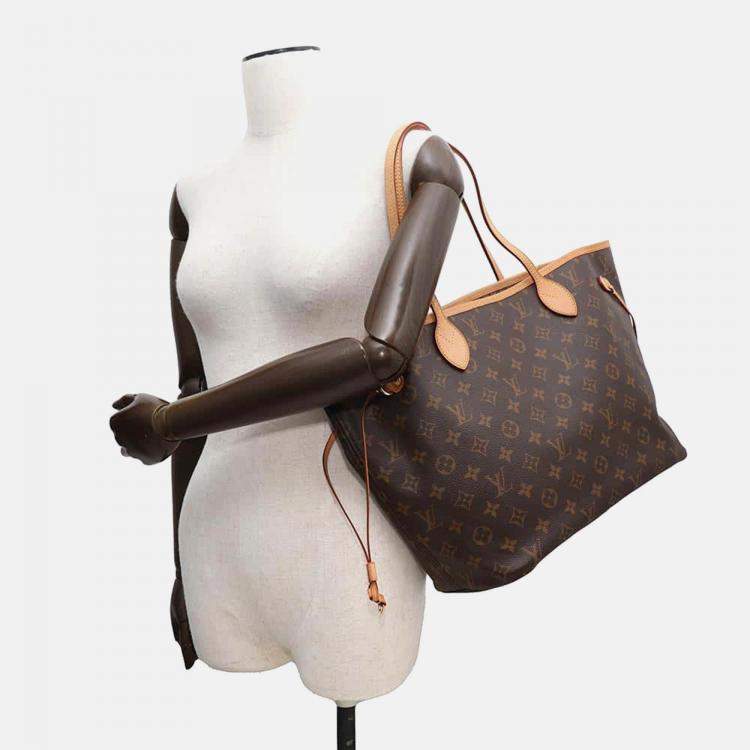Pre Owned Louis Vuitton Beige Monogram Neverfull Size MM