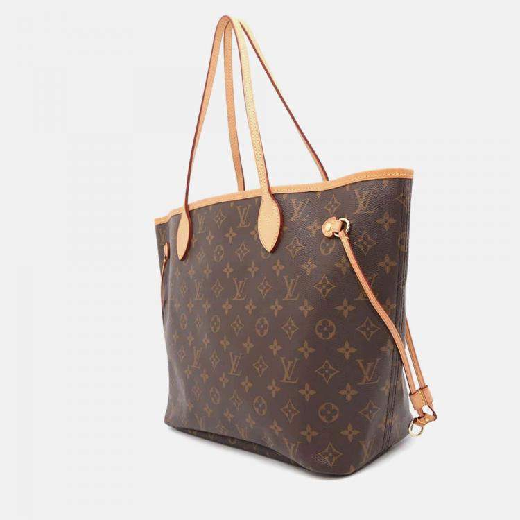 Pre Owned Louis Vuitton Beige Monogram Neverfull Size MM