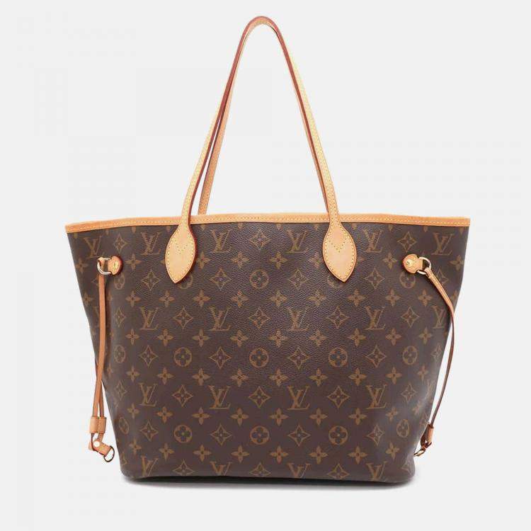 Pre Owned Louis Vuitton Beige Monogram Neverfull Size MM