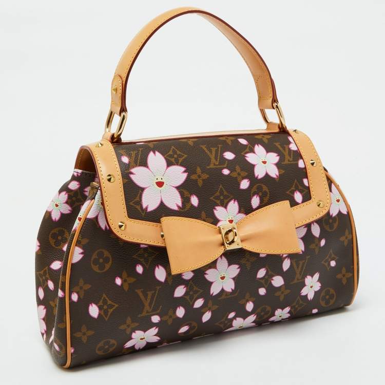 Pre Owned Louis Vuitton x Takashi Murakami Monogram Cherry Blossom Sac Retro Bag
