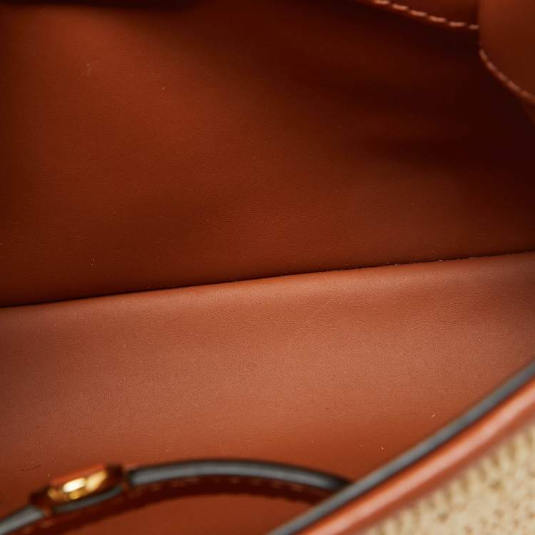 Pre Owned Louis Vuitton Raffia and Leather Trim Capucines MM Bag