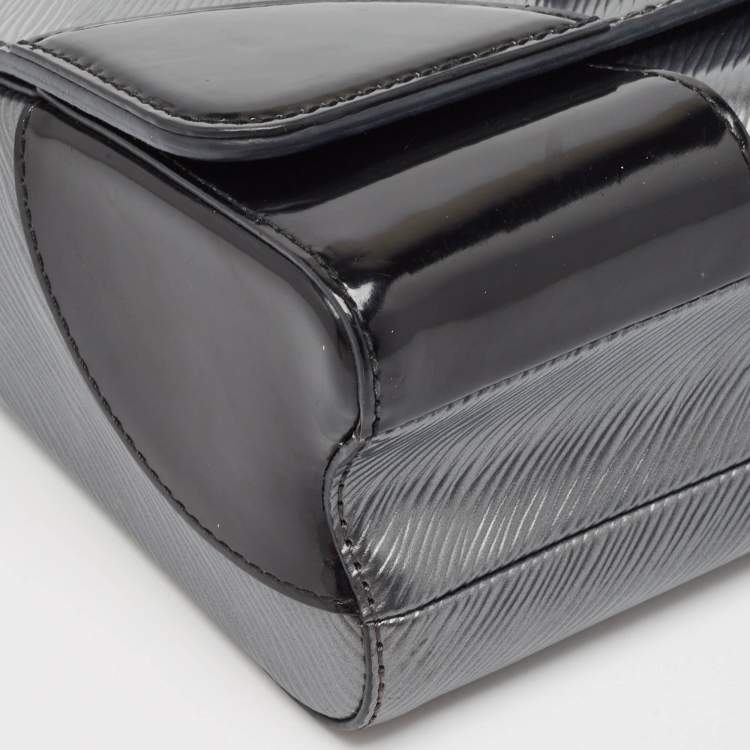 Pre Owned Louis Vuitton Anthracite Nacre/Black Epi Leather Twist MM Bag