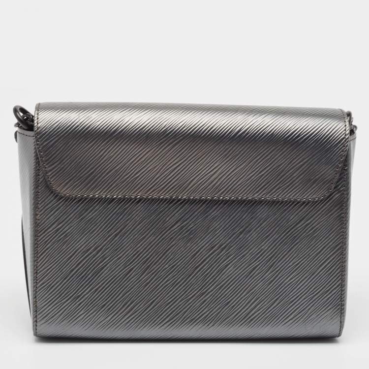 Pre Owned Louis Vuitton Anthracite Nacre/Black Epi Leather Twist MM Bag