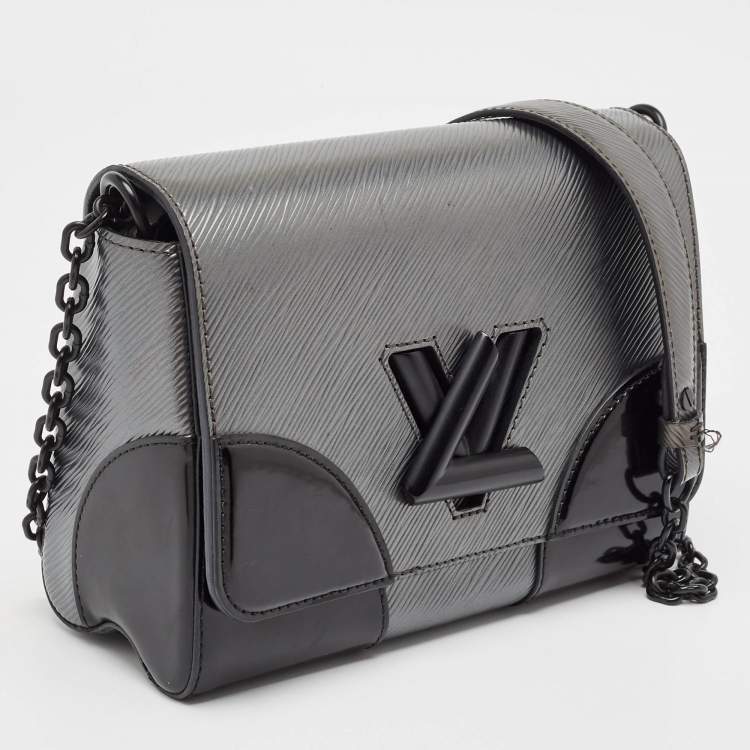 Pre Owned Louis Vuitton Anthracite Nacre/Black Epi Leather Twist MM Bag