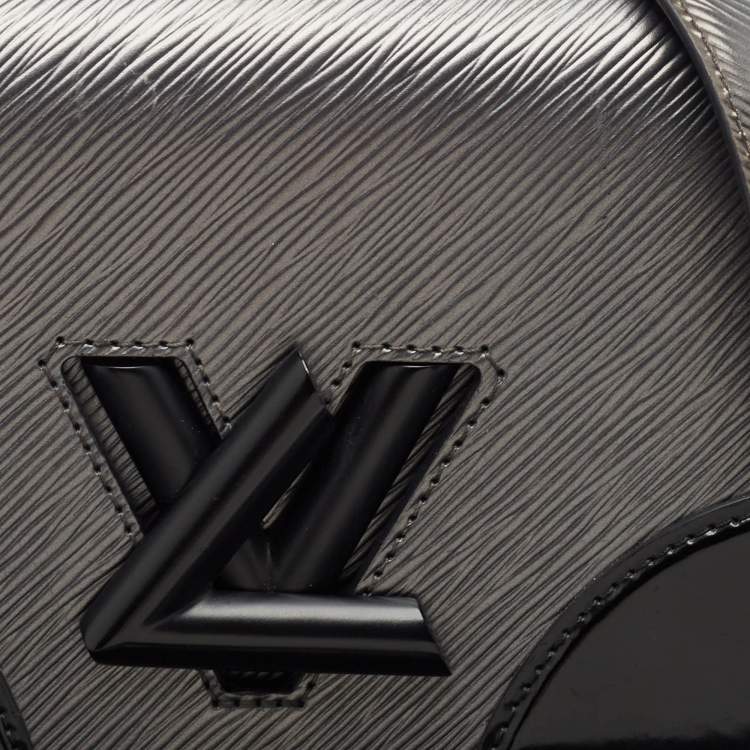 Pre Owned Louis Vuitton Anthracite Nacre/Black Epi Leather Twist MM Bag