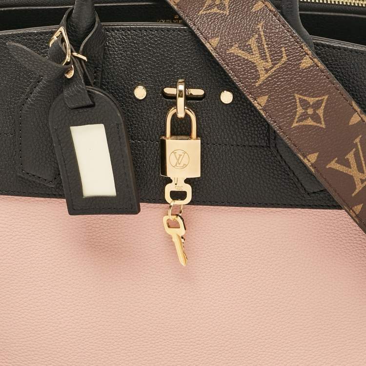 Pre Owned Louis Vuitton Black/Pink Leather City Steamer MM Bag