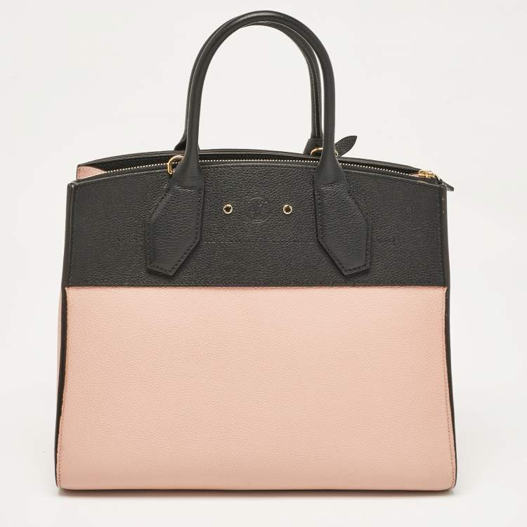 Pre Owned Louis Vuitton Black/Pink Leather City Steamer MM Bag
