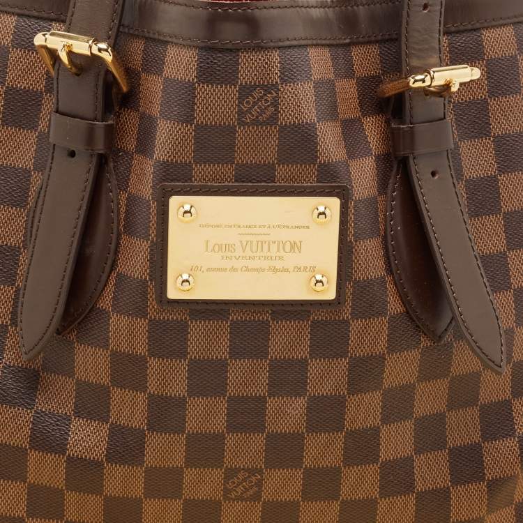 Pre Owned Louis Vuitton Damier Ebene Canvas and Leather Hampstead GM Bag