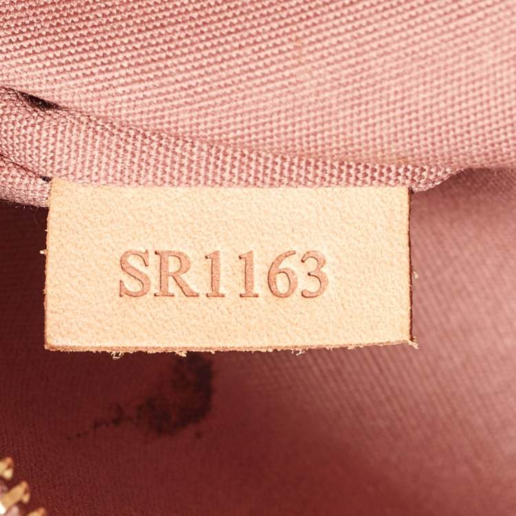 Pre Owned Louis Vuitton Rose Velours Monogram Vernis GM Brea Bag