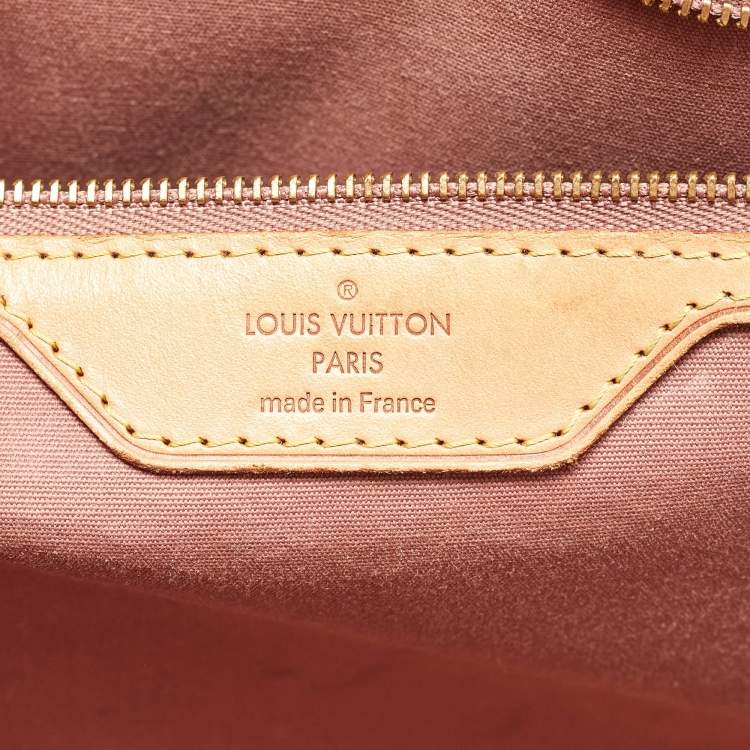Pre Owned Louis Vuitton Rose Velours Monogram Vernis GM Brea Bag