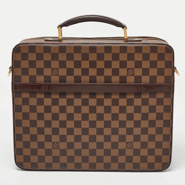 Pre Owned Louis Vuitton Damier Ebene Canvas Porte Ordinateur Sabana Bag