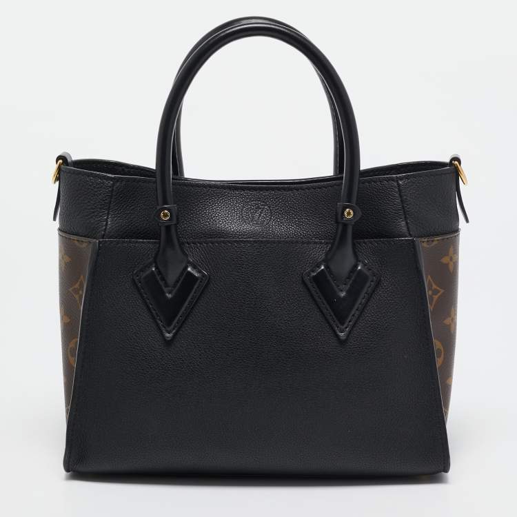 Pre Owned Louis Vuitton Black Monogram Canvas and Leather On My Side PM Bag