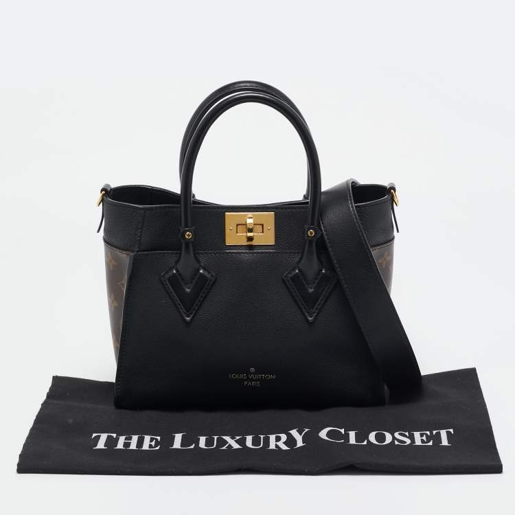 Pre Owned Louis Vuitton Black Monogram Canvas and Leather On My Side PM Bag