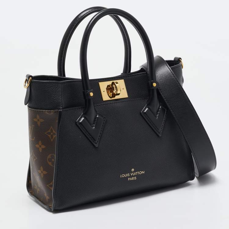 Pre Owned Louis Vuitton Black Monogram Canvas and Leather On My Side PM Bag