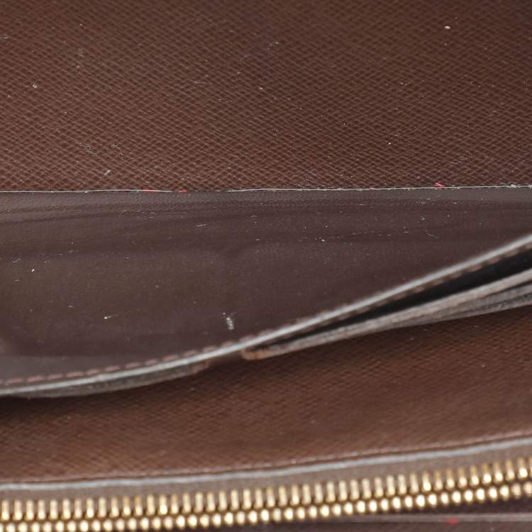 Pre Owned Louis Vuitton Damier Ebene Canvas and Leather Normandy Continental Wallet