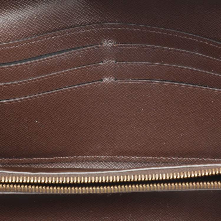 Pre Owned Louis Vuitton Damier Ebene Canvas and Leather Normandy Continental Wallet