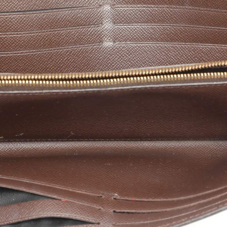 Pre Owned Louis Vuitton Damier Ebene Canvas and Leather Normandy Continental Wallet
