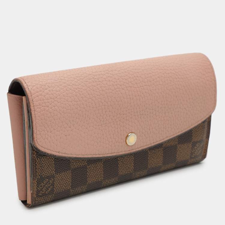Pre Owned Louis Vuitton Damier Ebene Canvas and Leather Normandy Continental Wallet